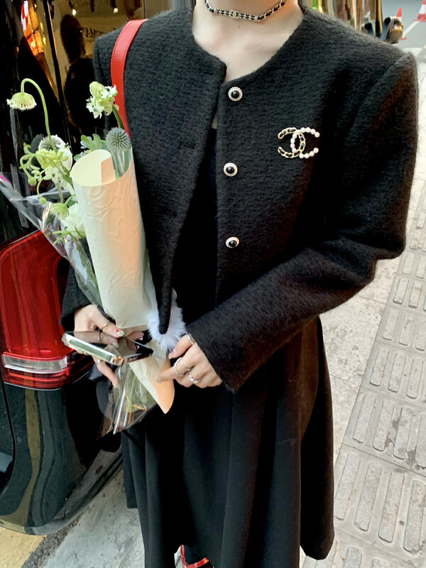 【BENYAN】Night Banquet Little Fragrant Rabbit Fur Short Jacket Short Jacket (with Brooch) D8076