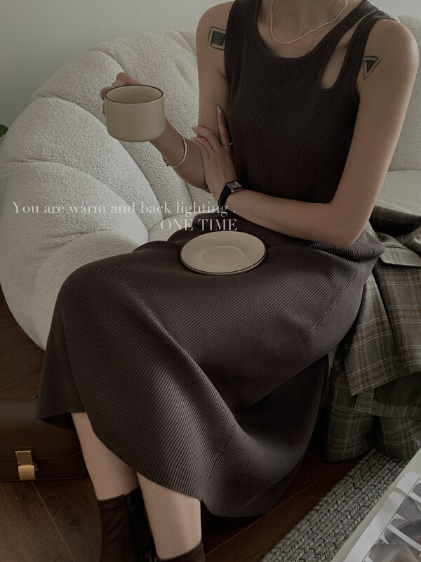 New in autumn!【ONE TIME】Casual round neck vest dress KX1036# JHY
