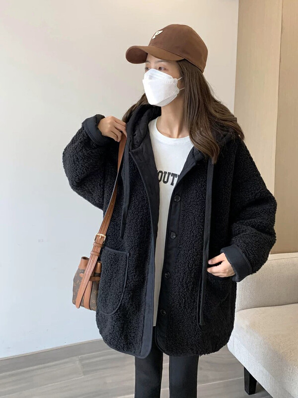 【KIKI STUDIO】Korean fake two-piece hooded coat 7068# HJY