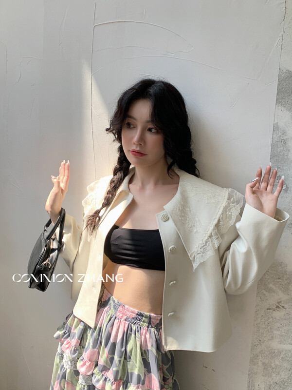 【CZ ZHANG】Sweet cool age-reducing large lapel short loose short jacket 82182