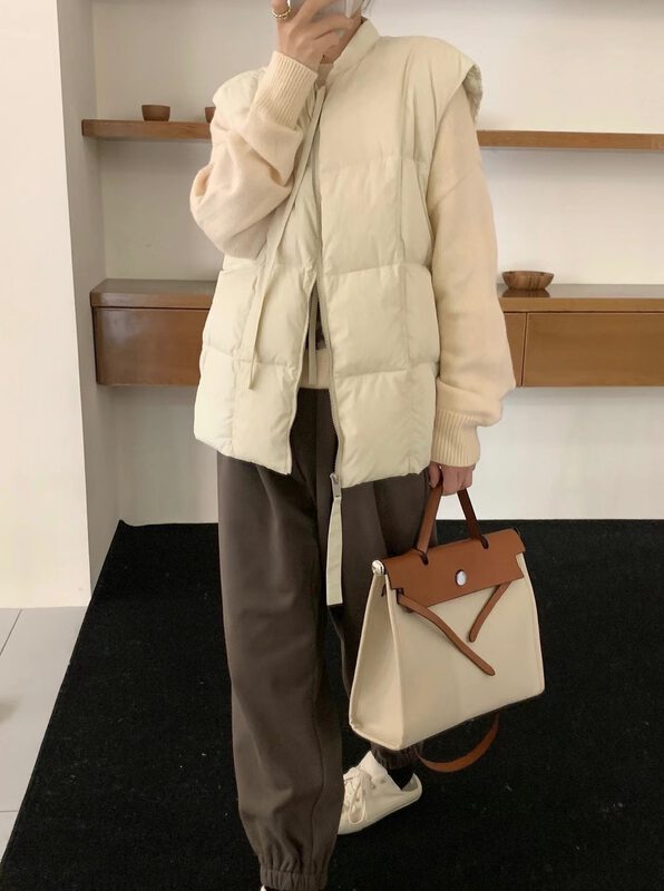 【WANWAN】Korean version design all-match vest warm down jacket (including 90% white duck down) 2583# HBX