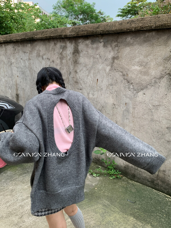 【CZ ZHANG】Multicolor Simple Pullover Loose Design Hollow Arctic Fleece Warm Sweater 92013# JHY
