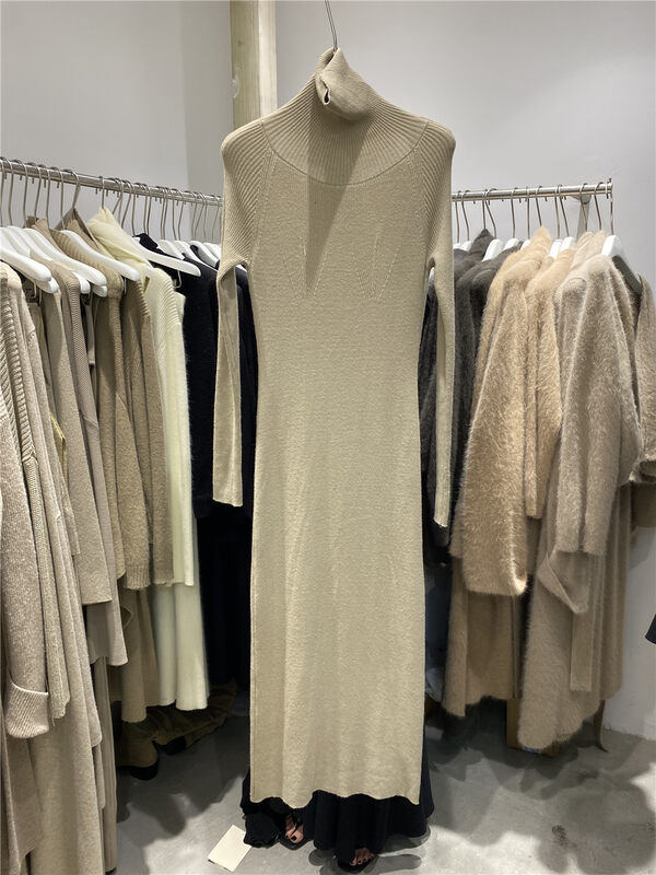 New in winter! [SEASONS] Backless comfortable and slim turtleneck dress (including wool 15% / skirt only) 8899# WPL