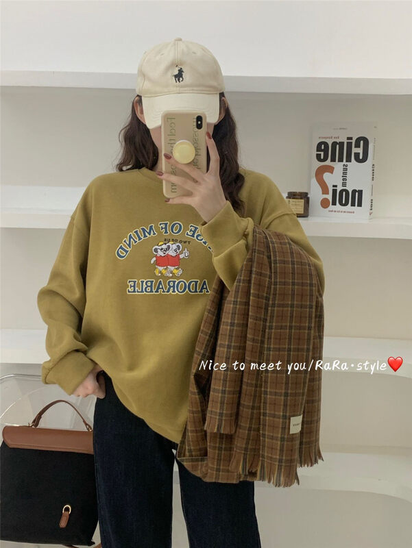 [RARA] Letter Print Lazy Retro Sweater 5660# LSL