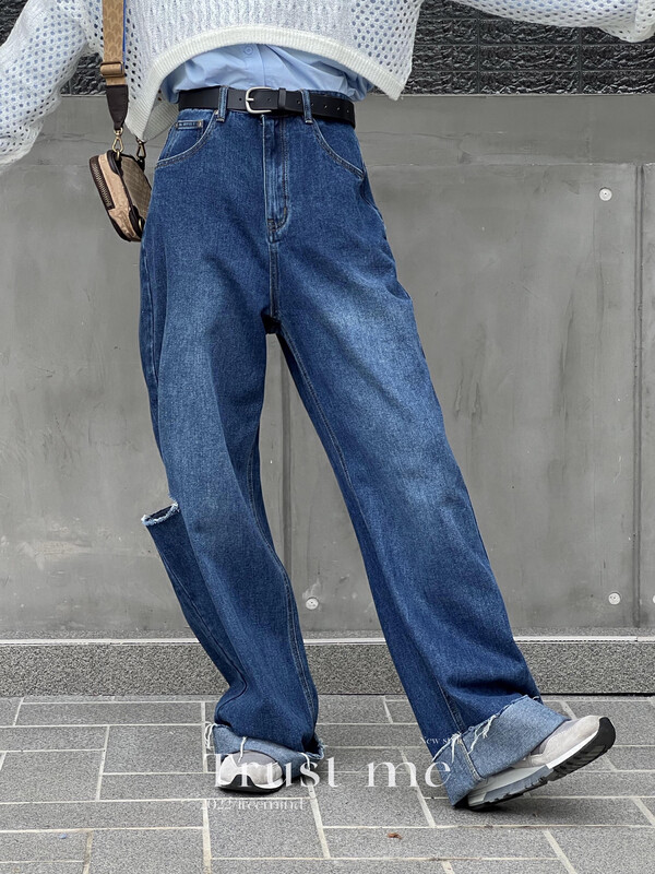 【TRUSTME】Korean style trendy ripped jeans 40136