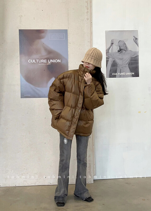 【TABMINI】Korean version solid color casual warm down jacket (including 80% down) D11343-J# WPL