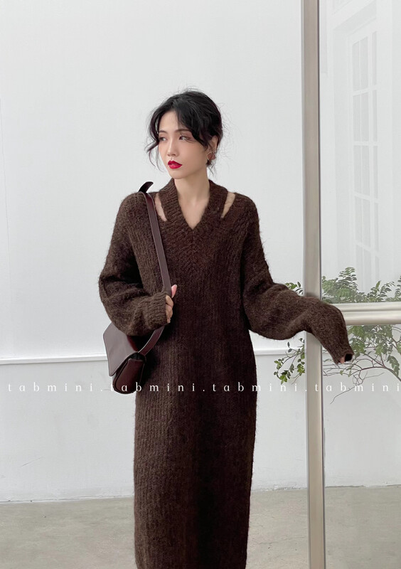 【TABMINI】Simple solid color mid-length dress Q15321-A# WPL