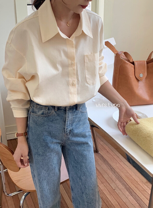 New in autumn!【VIVIS TYPE】Korean version all-match simple loose shirt YS1-9223# HJY