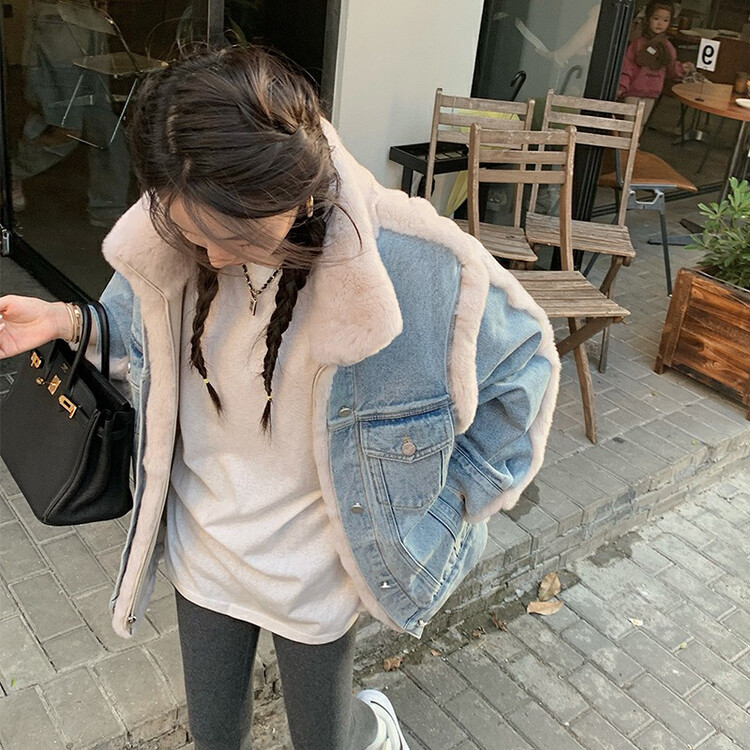 【KIKI STUDIO】Denim stitching long-sleeved denim jacket 7063# HJY