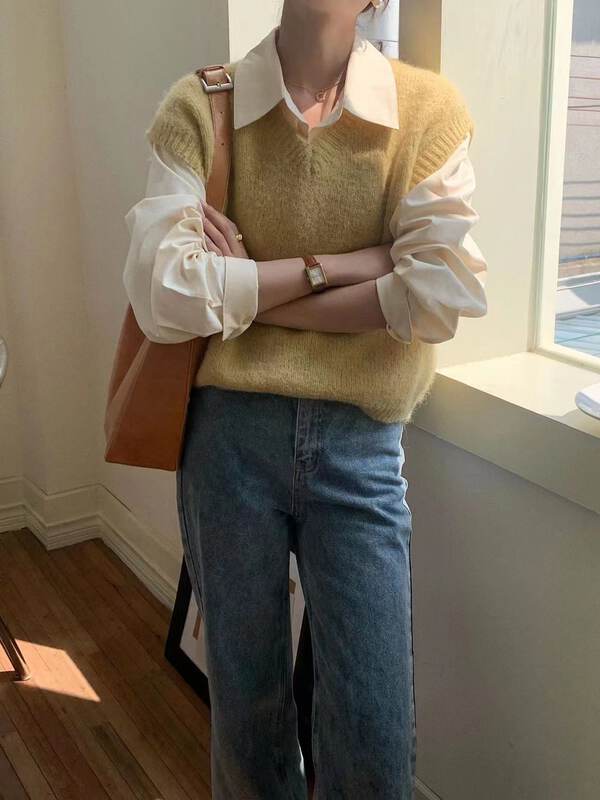 New in autumn! [VIVIS TYPE] Korean high proportion alpaca vest vest YS1-9221# HJY