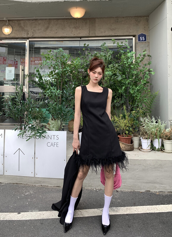 【BENYAN】lavame fur vest dress 6560
