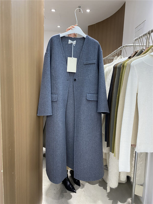 【SEASONS】Loose texture and simple mid-length wool coat (with belt) (including 100% Australian wool) 66193-1# WPL
