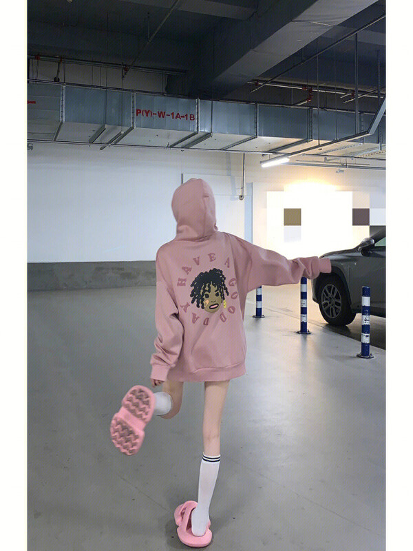 [YT] Dirty Braided Black Print Sweatshirt WY58235# PCZ