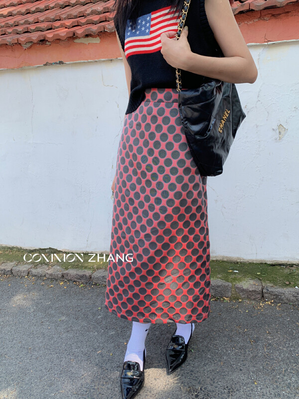 Original price 77.83! 【CZ ZHANG】Printed skirt 82127# JHY