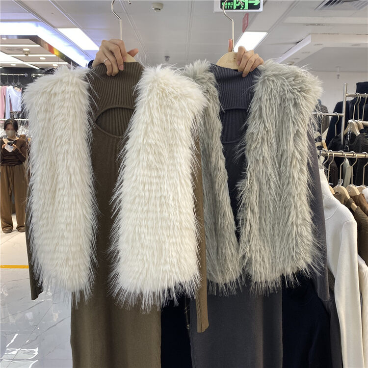 [Semi-plain] Solid color imitation wool all-match thickened vest (only vest) J980# ZJY