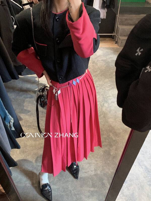 【CZ ZHANG】Korean pleated midi skirt 82137-2# JHY