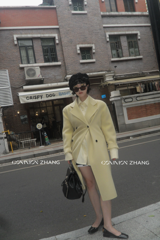 【CZ ZHANG】Simple and big brand wool coat (with waist chain) 22001