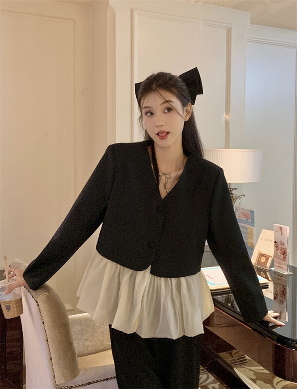 [Timely rain] Korean style ins retro sweet temperament suit 2458# WPL