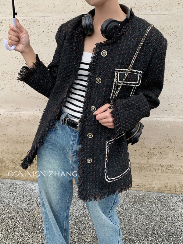 [CZ ZHANG] Senior big-name small fragrance tweed fringed suit 82140