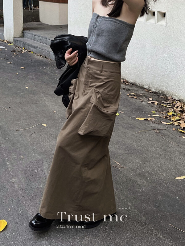 【TRUSTME】High Street Fashion Trend Tooling Skirt 40186
