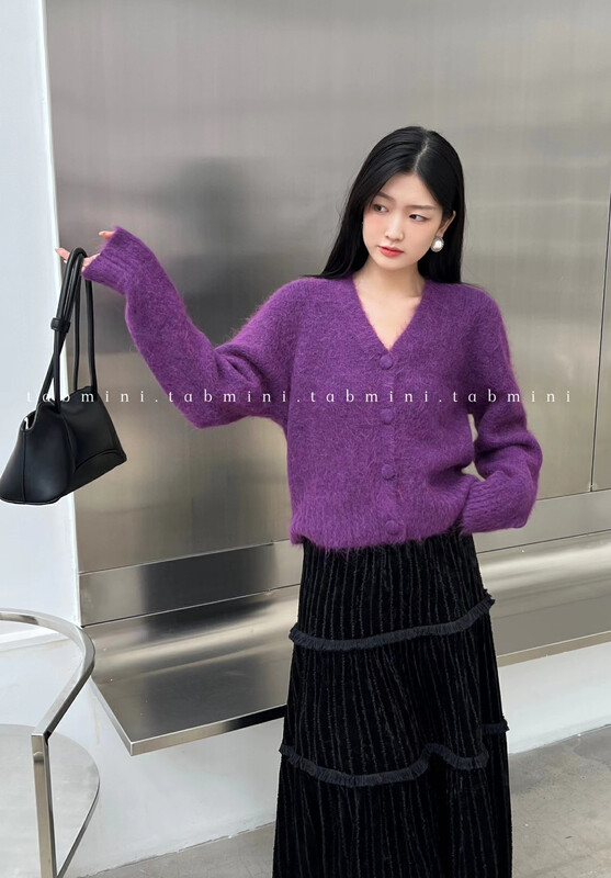 【TABMINI】Simple Solid Color Texture Short Breasted Warm Sweater Q15317-A# WPL