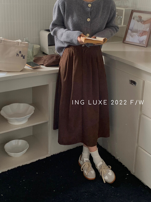 【ING】Retro crotch and slim umbrella skirt 8179# FHX