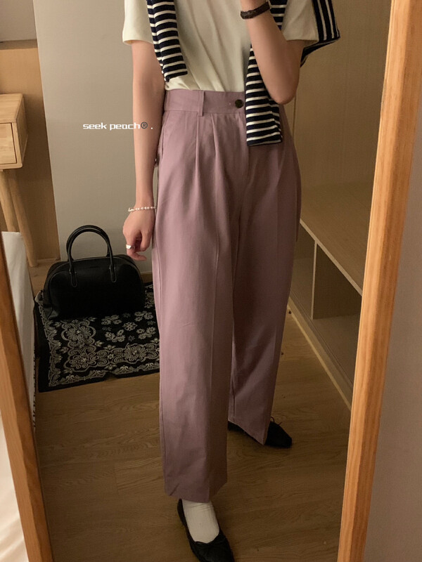 New in autumn! [SEEK PEACH] commuting simple and comfortable trousers 5638# L