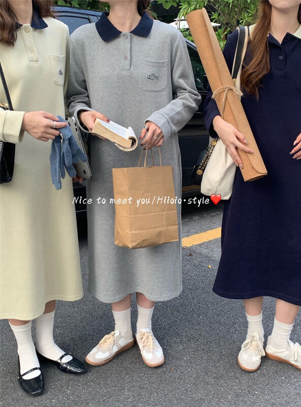 【RARA】Embroidered Fashion Contrast Color Casual Dress 30363# LSL