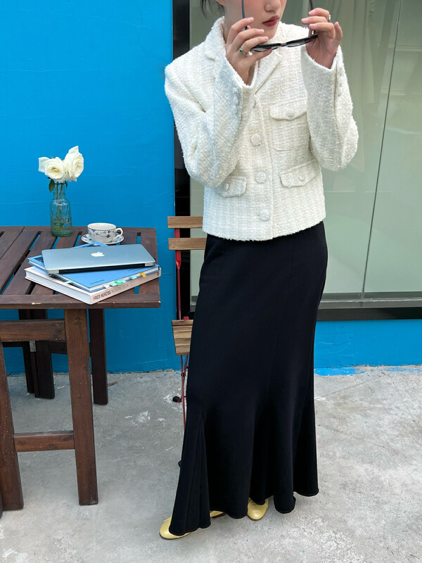 【TRUSTME】Pure Color Little Woman Mermaid Skirt 40222
