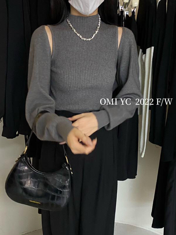 [O MI] High-neck bottoming and shawl two-piece sweater sweater Andy Rong 23380