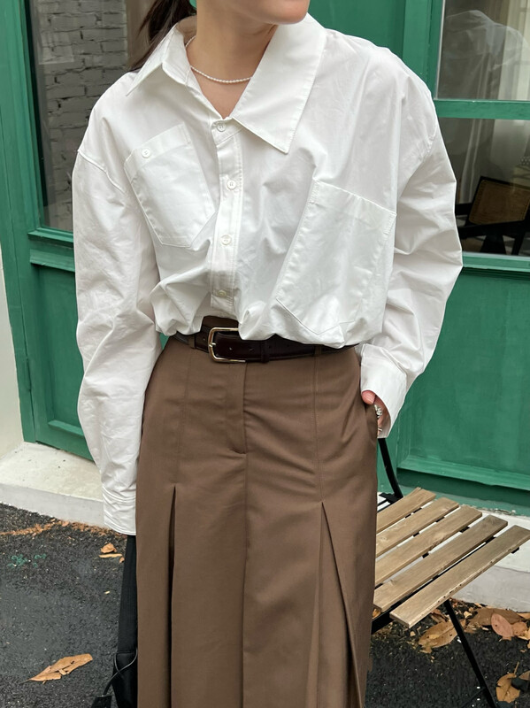 【TRUSTME】French retro simple design all-match shirt 40155