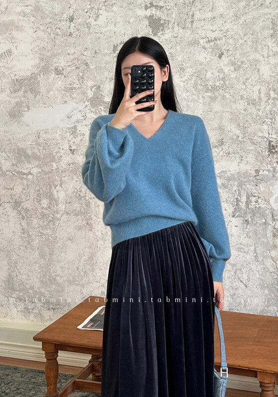 【TABMINI】V-neck loose all-match warm sweater Q15327-A# WPL