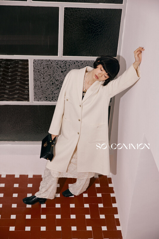 [CZ ZHANG] High-end big-name fashion single-breasted straight long double-sided cashmere wool coat 21010