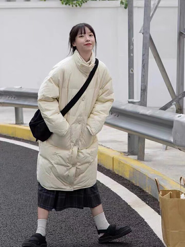 【KIKI STUDIO】Korean Fashion Solid Color Warm Cotton Jacket 7028# HJY