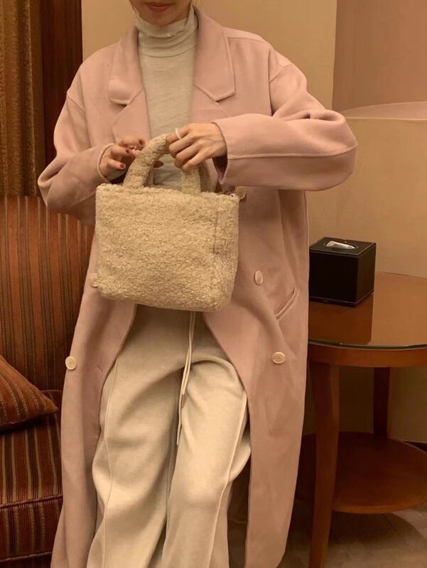 【WANWAN】Korean Casual Double Breasted Wool Jacket (including 100% wool) 2590# HBX