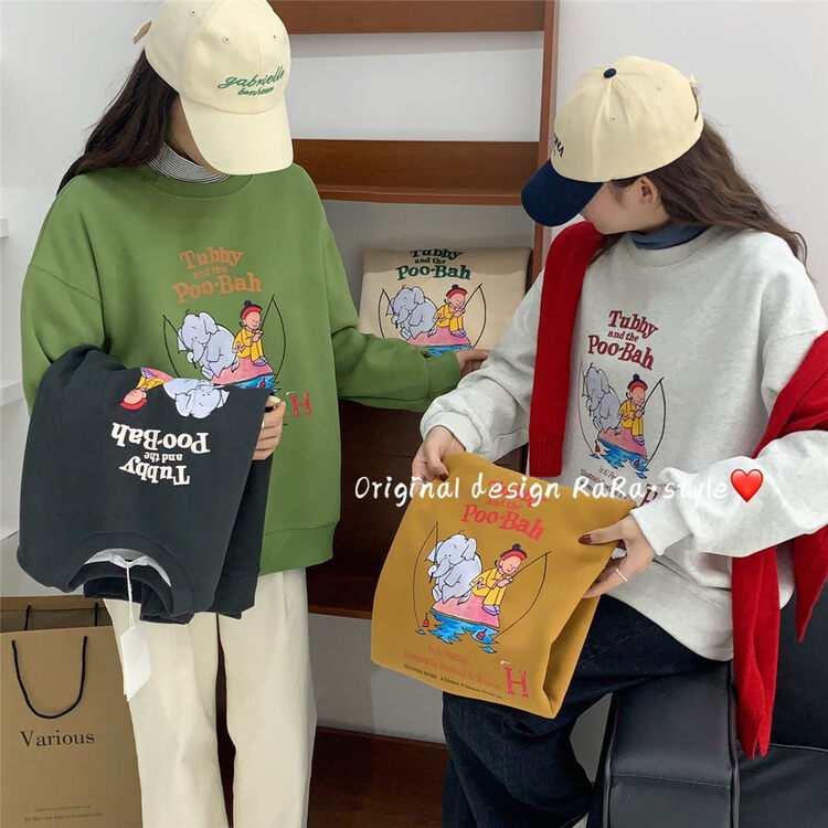 【RARA】Alphabet Print Cartoon Casual Sweater 79351# LSL