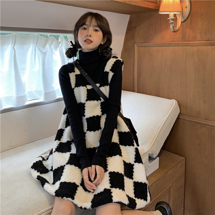 [Timely rain] Korean style ins retro sweet loose dress (without inner wear) S727# WPL