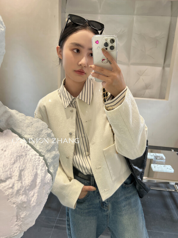 Original price 168.99! [CZ ZHANG] High-quality sequined straight commuter short jacket 82168# JHY
