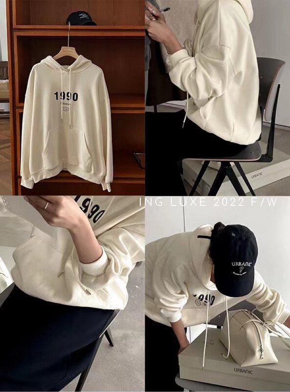 【ING】Korean style American casual letter printing thick sweater 8238# FHX