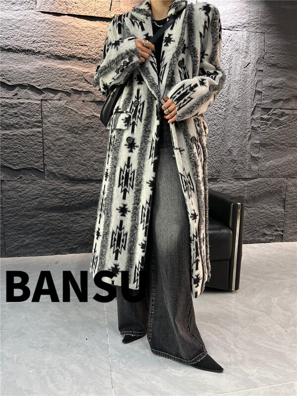 [Semi-Plain] Retro Color Long Thickened Coat (Only Coats) A869# ZJY