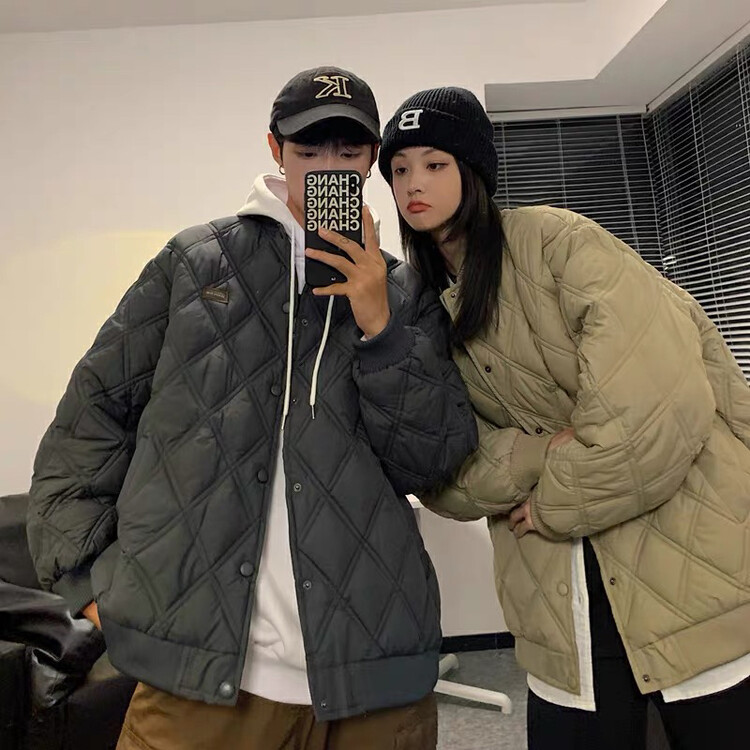 【KIKI STUDIO】Boyfriend casual baseball jacket warm cotton jacket 7043# HJY