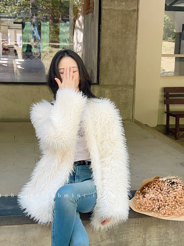 【TABMINI】Korean style comfortable and versatile warm fur coat D11456-M# WPL