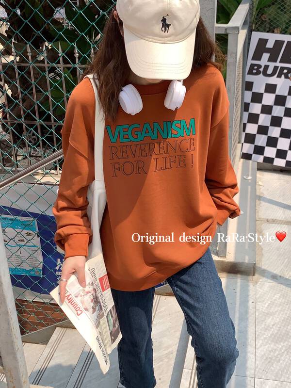 [RARA] Letter Print Loose Retro Sweater 30375# LSL
