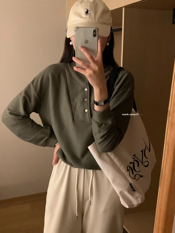New in early autumn! [SEEK PEACH] French retro simple and slim sweater 5635# L