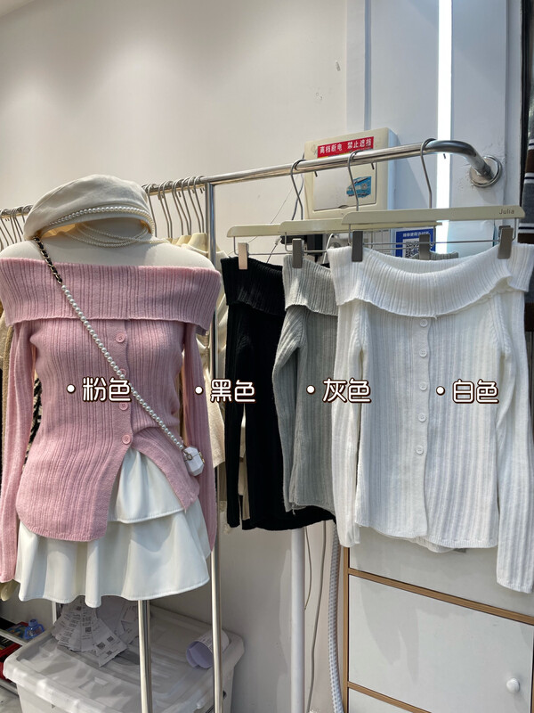 New in winter! [JULIA] bow pure desire wind one-shoulder warm sweater 1285# PCZ