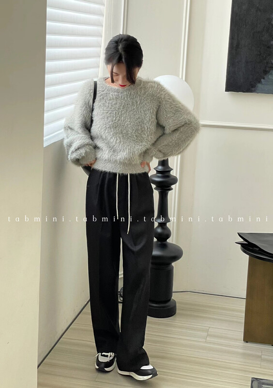 Autumn is new! [TABMINI] Simple, loose and thin all-match casual pants (with waist rope) Q11437-M# WPL