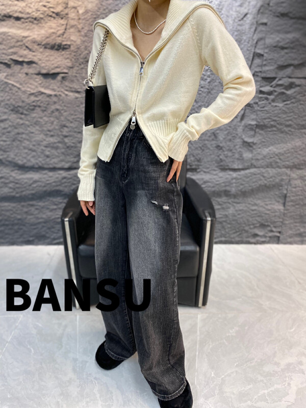 [Semi-plain] large lapel solid color warm sweater YS1-8932# ZJY