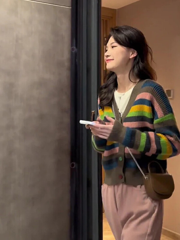【KIKI STUDIO】Vintage Striped Versatile Knit Sweater 7078# HJY
