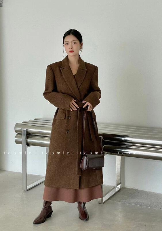 New for winter!  【TABMINI】Korean Style Fashion Double Breasted Coat (with Belt) Q11358-F# WPL