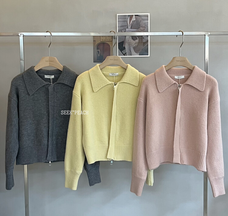 【SEEK PEACH】Comfortable and versatile textured simple knitted cardigan 11880# L